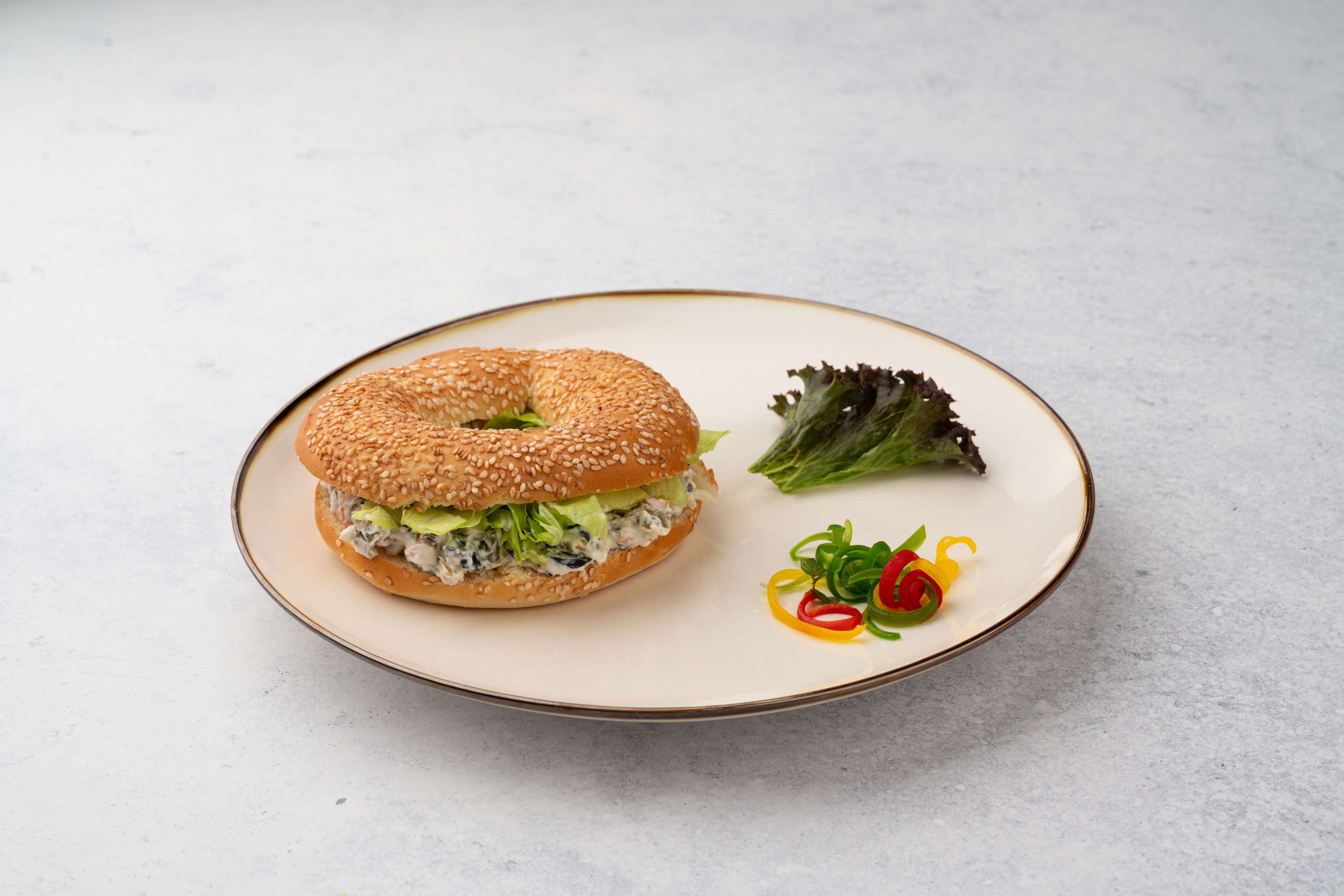 Olive Labneh Sandwich With Sesame Bread